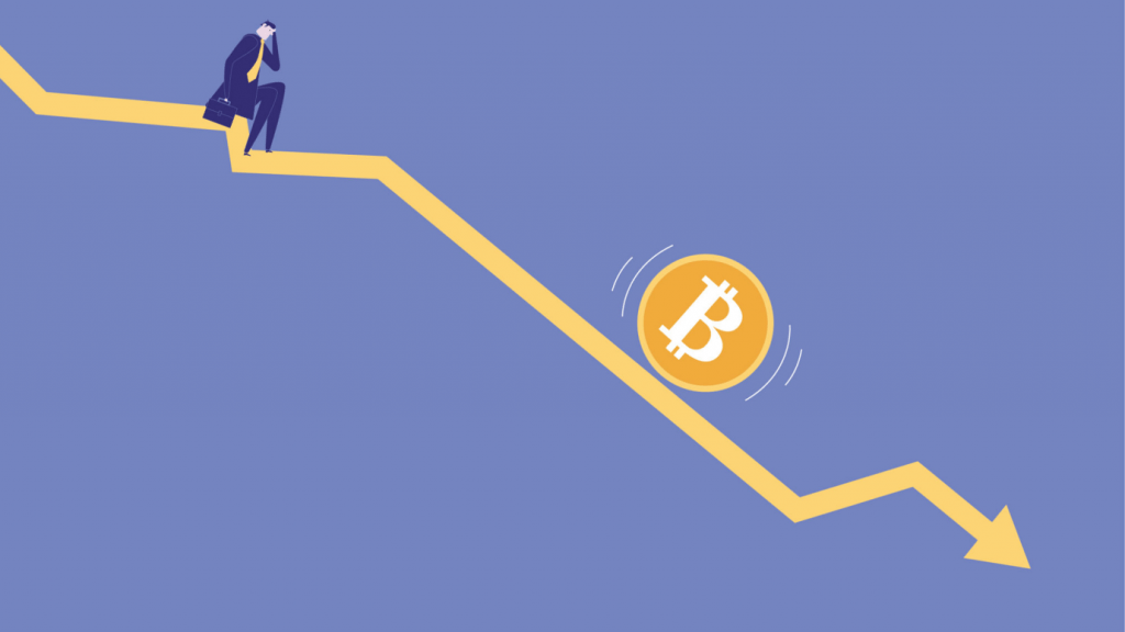 An instant crypto market decline transmits bitcoin less than $22,000